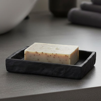 Plateau porte-gobelet porte-savon effet pierre