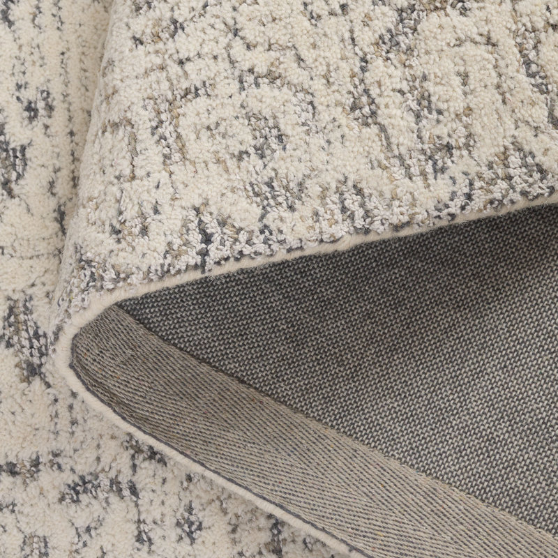 Ebony 222 Area Rug In Ivory / Grey, Rectangle 5' x 8'