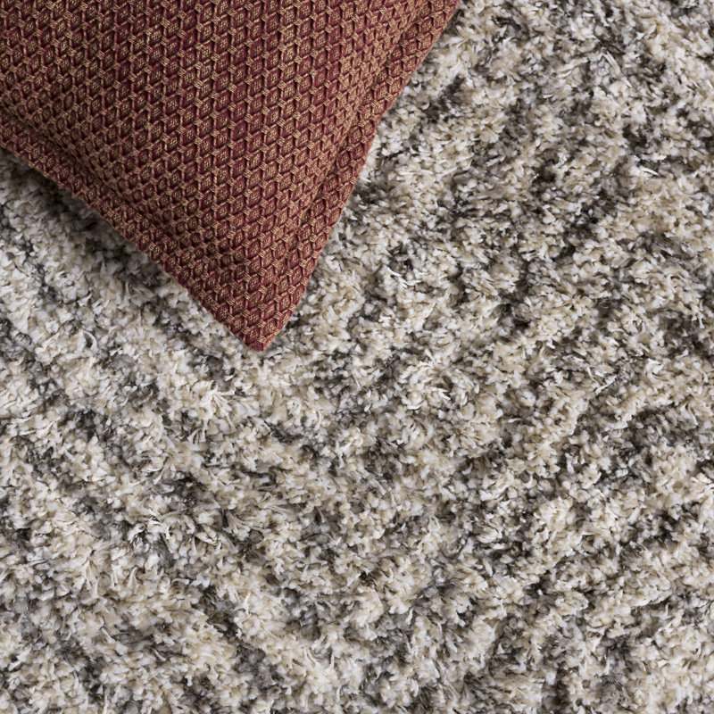 Adessa Shag Performance Chevron Rug, Rectangle 9' x 12'