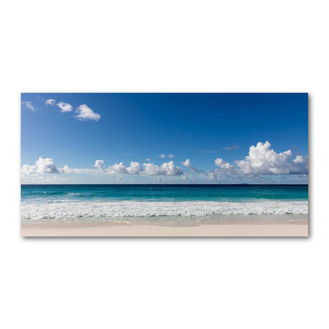 Leinwanddruck - Wandkunst - Drucke auf Leinwand - 120X60 Bildmotiv: Seychellen Strand