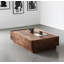 Table basse pratique en noyer: grand tiroir de rangement-110907609