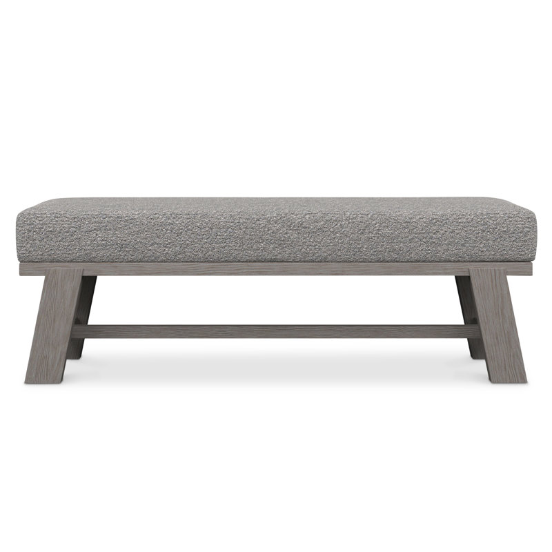 Trianon 56" Light Gray Polypropylene Modern Upholstered Bench