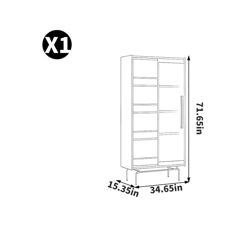 Bibliothèque de style européen, (4 tablettes) H 72 po x l 35 po x P 16 po