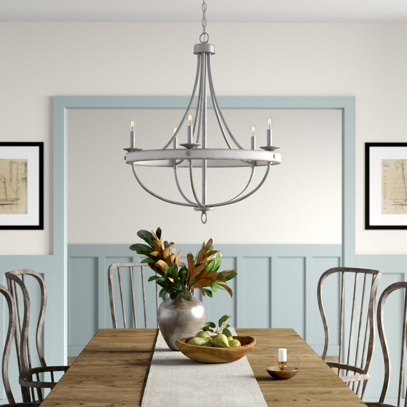 Kingsley 5 - Light Coastal Chandelier, Galvanized