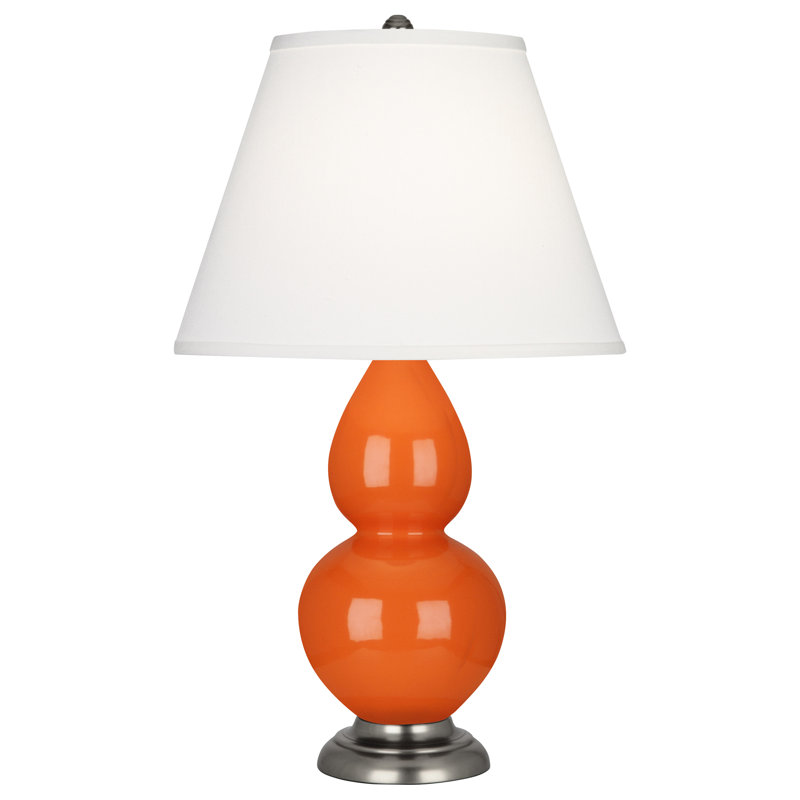 Gourd Table Lamp, Pumpkin and Antique Silver