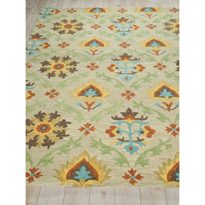 Savannah Hand Tufted New Zealand Wool Beige/Multi Area Rug, 9'X12'