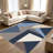 Blue Geometric carpet-easy to clean, machine-washable, soft and comfortable; suitable for door mats, kitchens, living rooms, bedrooms, corridors, and laundry areas. Easy to clean, durable carpet for home decoration.-129871215