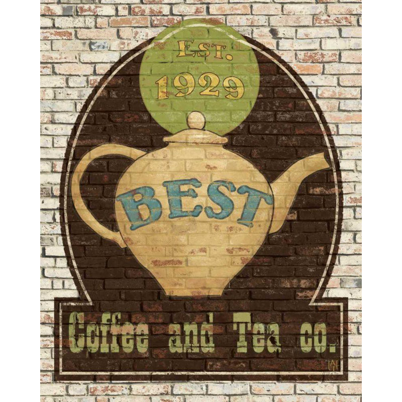 Art sur toile tendue par Rosalind Wheeler Tillmon, Avery, Best Coffee and Tea - 1062, H 34 po x l 28 po