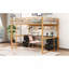Lit mezzanine double en métal avec bureau