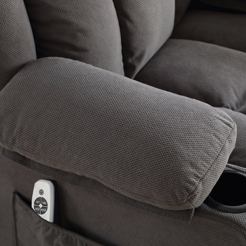 Swinging recliner massage heated sofa, Gray