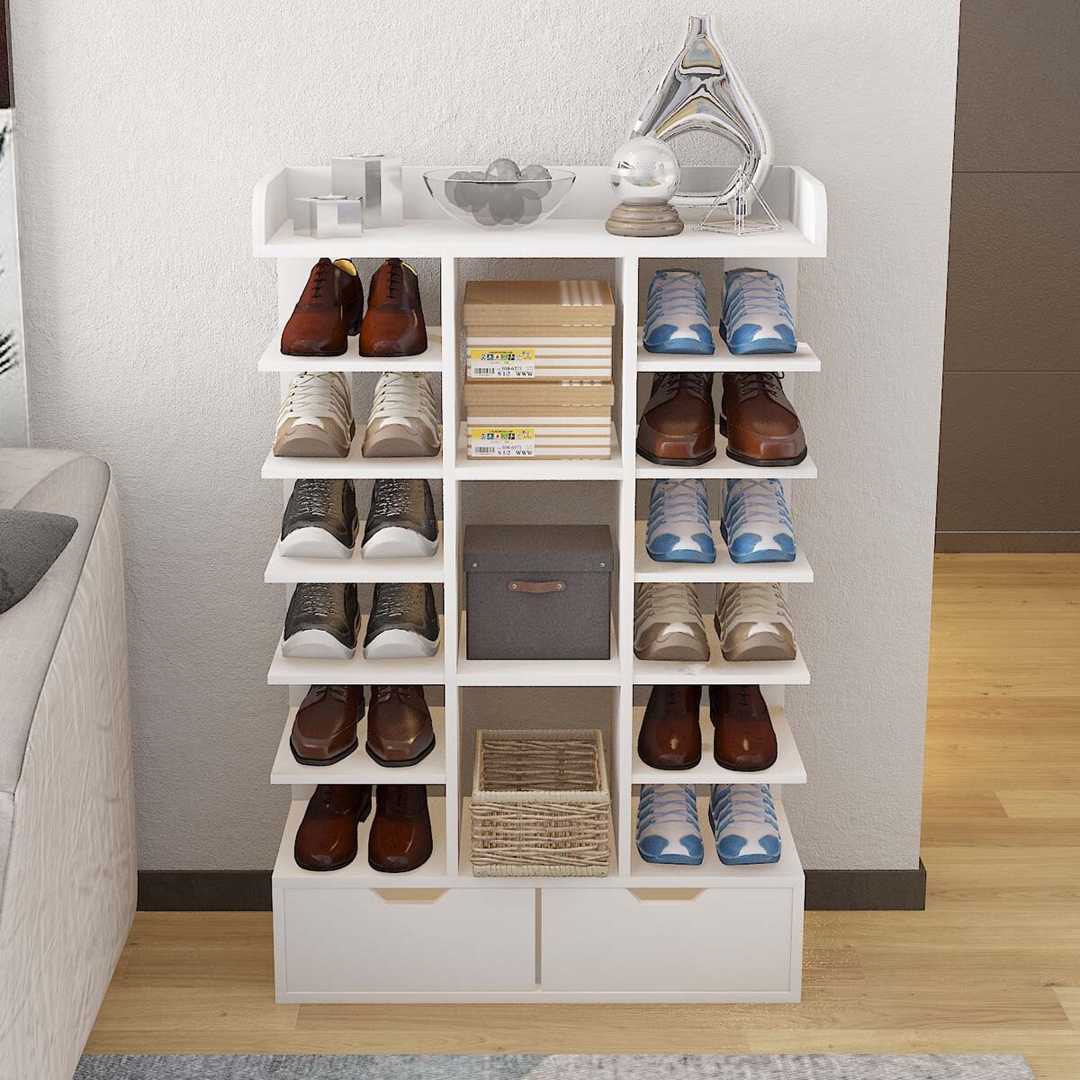 Wade Logan Ashlay Vertical 15 Pair Shoe Rack & Reviews | Wayfair