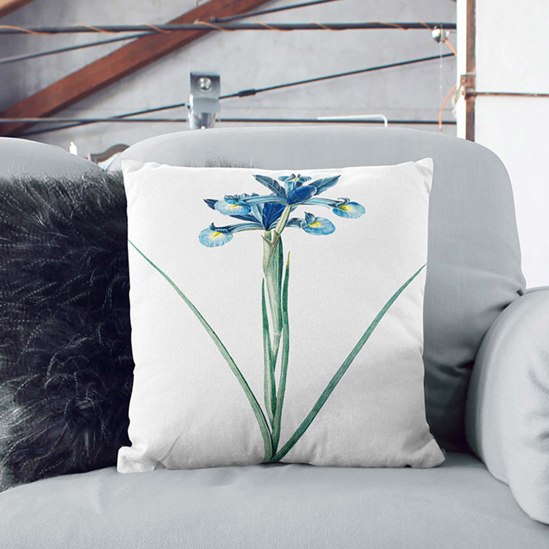 Spanish Iris Flowers by Pierre-Joseph Redoute Cushion with Filling