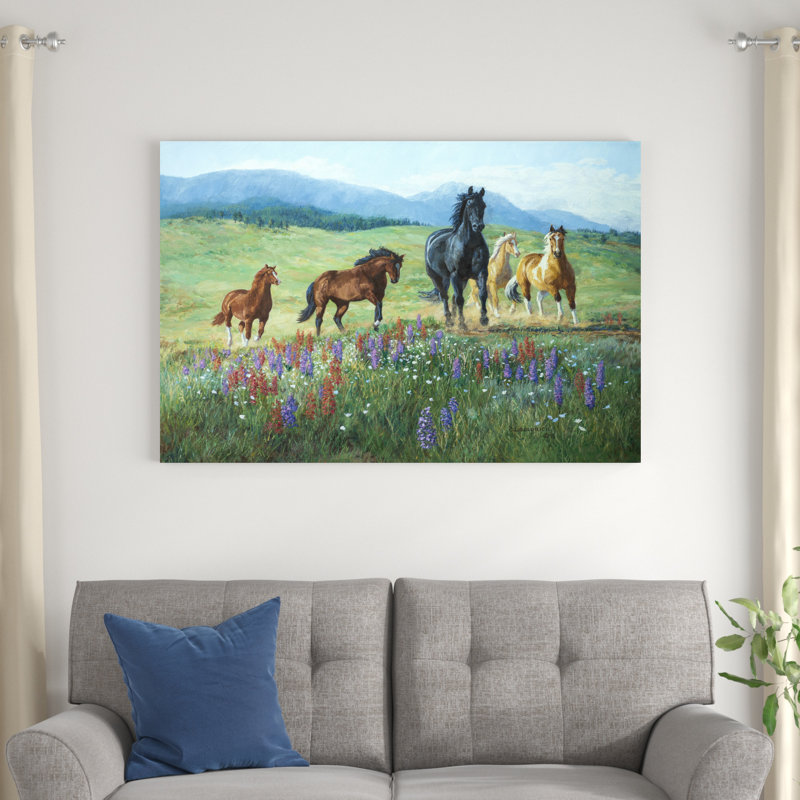 Sentier de fleurs sauvages, H 32 po x l 48 po x P 1,25 po