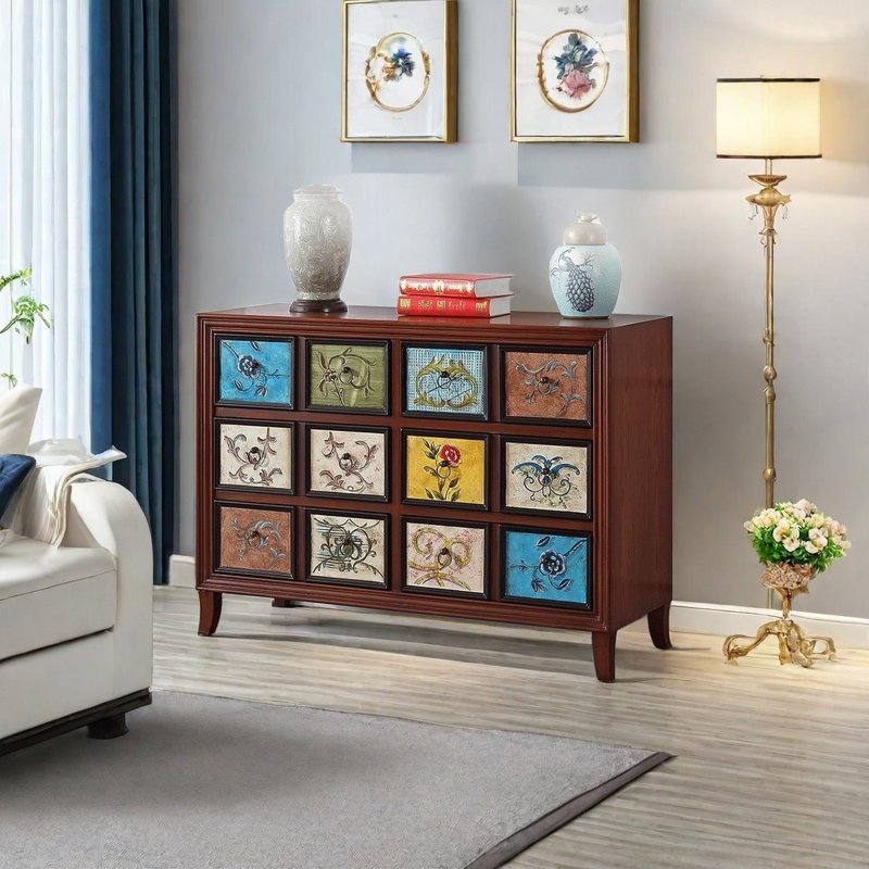 Classical painted six-drawer accent chest