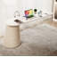 Bureau en pierre frittée crème et acrylique-895616599