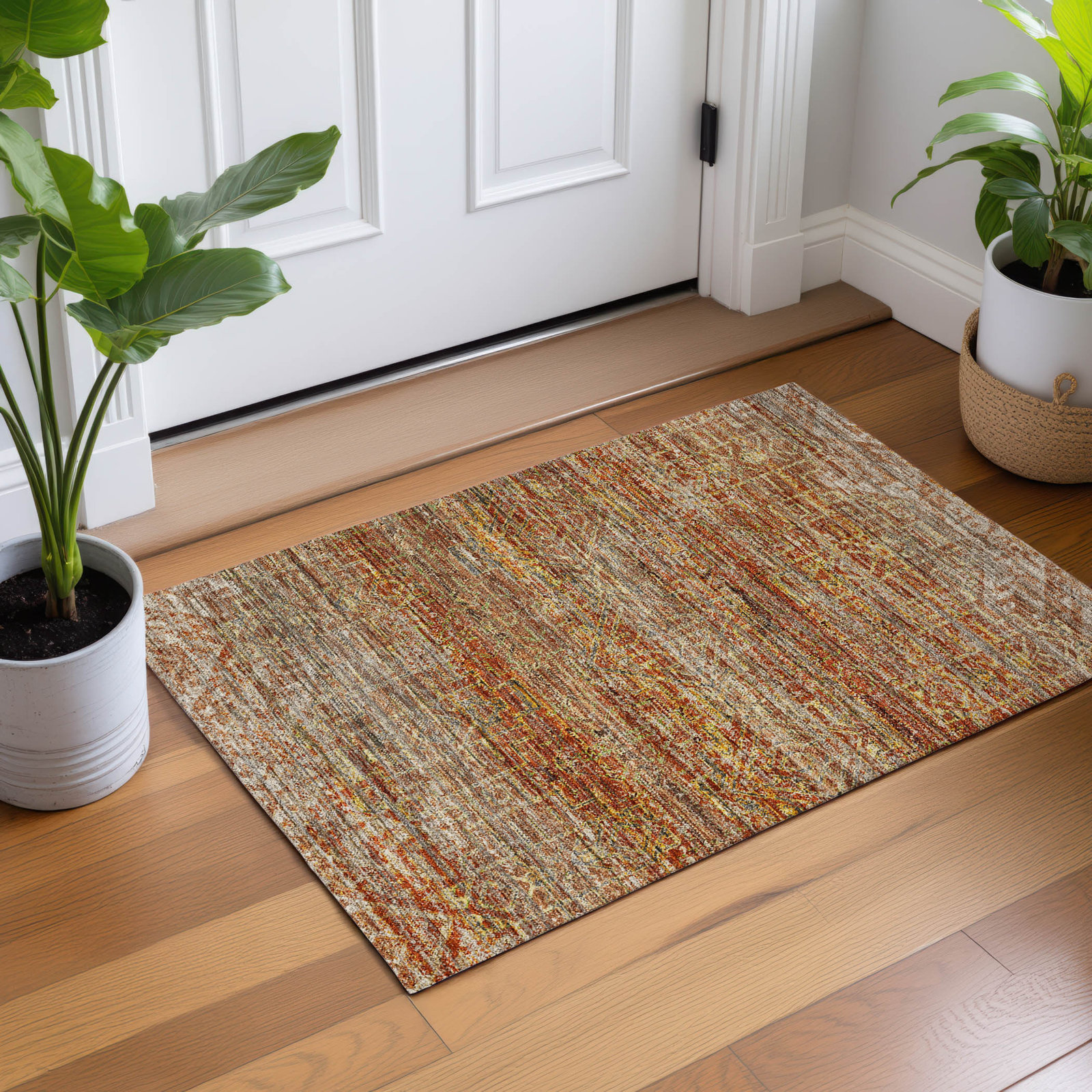 Premium Machine Washable Tirico Casual Rug, Paprika, 2'6" x 3'10"