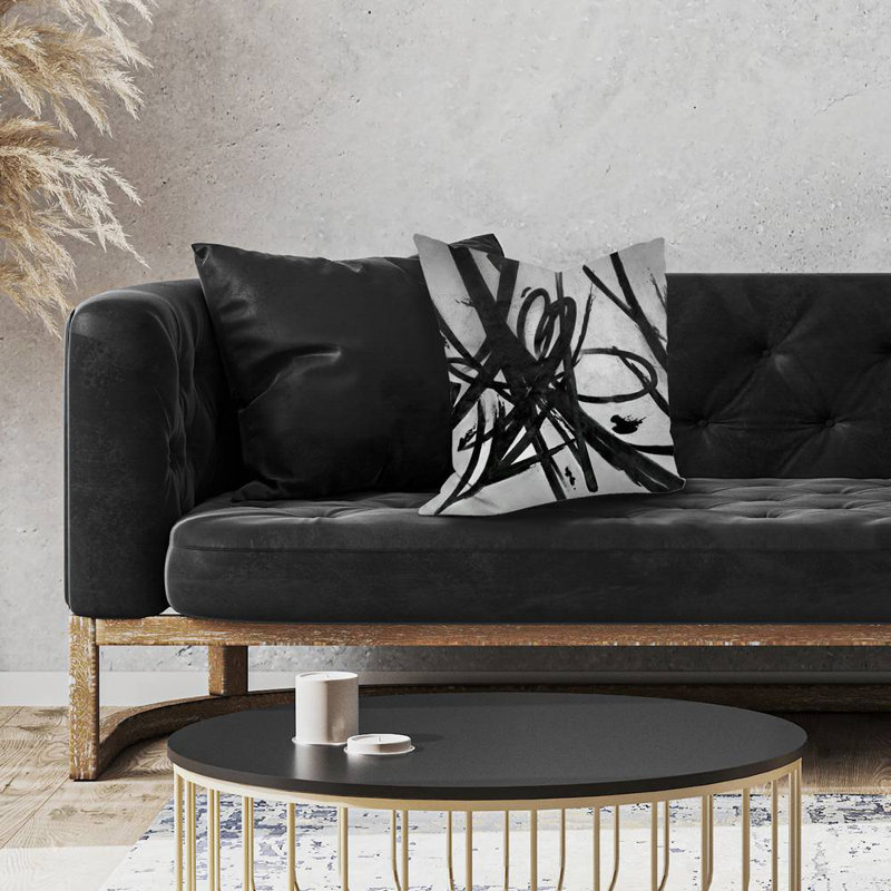 Circular Strokes Square Pillow Cover & Insert, 16"H x 16"W