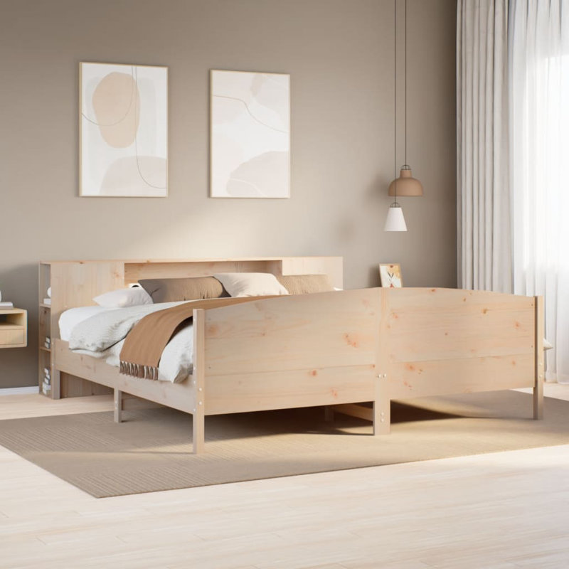 Arnot Solid Wood Bed, Natural, 135 cm W x 190cm L