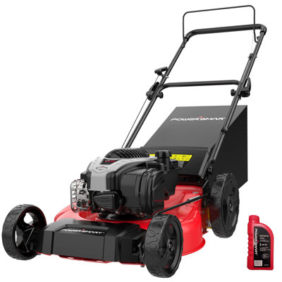 Powersmart 21" Gas Lawn Mower, 140Cc Briggs & Stratton Engine, Mulching & Rear Bagging, One-Level Height Adjustment, Easy Assembly, Walk-Behind Push Mower For Small & Medium Yard