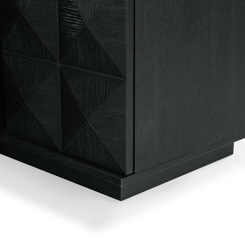 Patty 4 Door Wood Media Stand, Black
