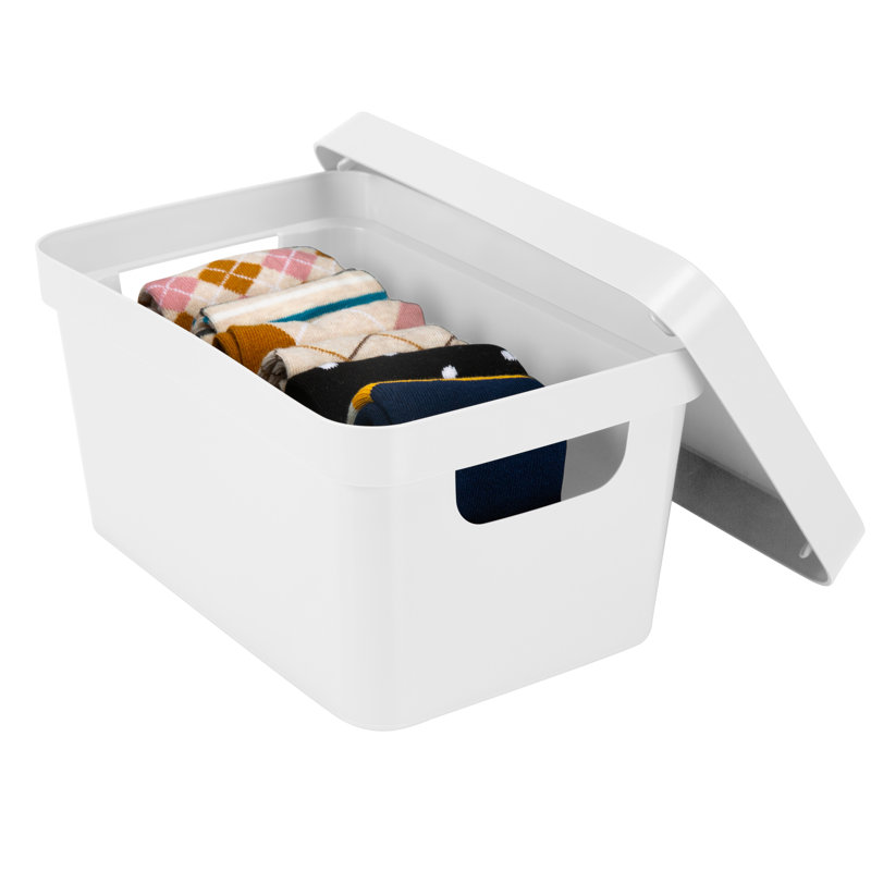 Simplify Plastic Decorative Bins, White