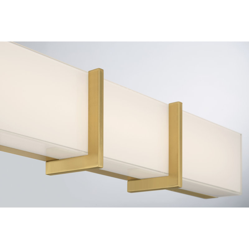 Barre d'éclairage de salle de bain haute 24,25 "DEL, H 5,5 po x l 24,25 po x P 4 po, Laiton