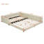 Lit plateforme tapissier grand et simple TG, lit mère et enfant, similicuir-624395597