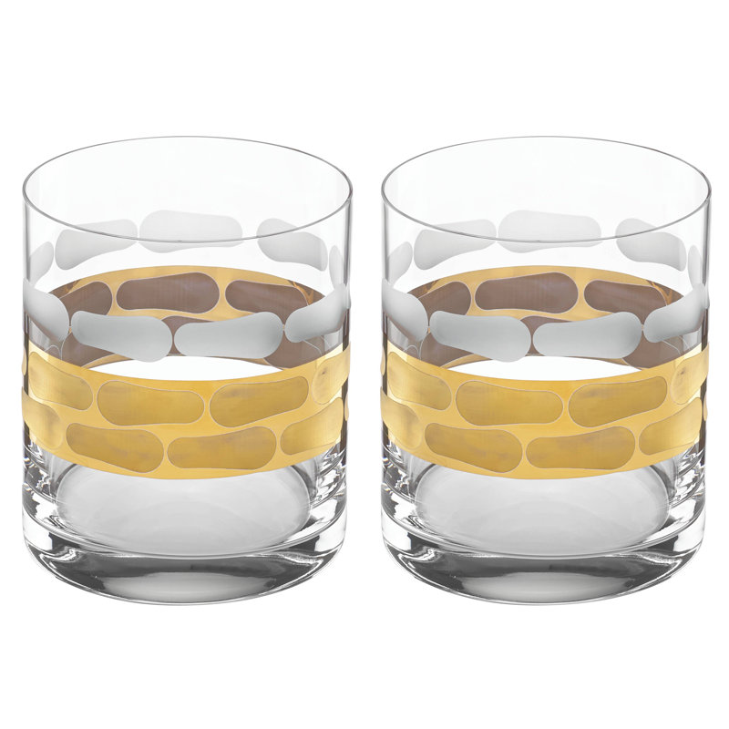 Truro 13oz. Handmade Whiskey Glass Set, Gold