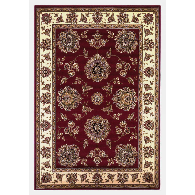 Tapis rouge / ivoire Stian, Rectangle 1 pi 8 pi x 3 pi