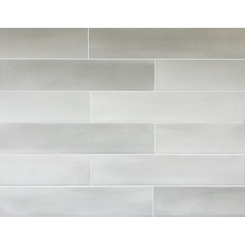 Carrelage mural simple et plancher en porcelaine 2 po x 12 po Ada, Gris
