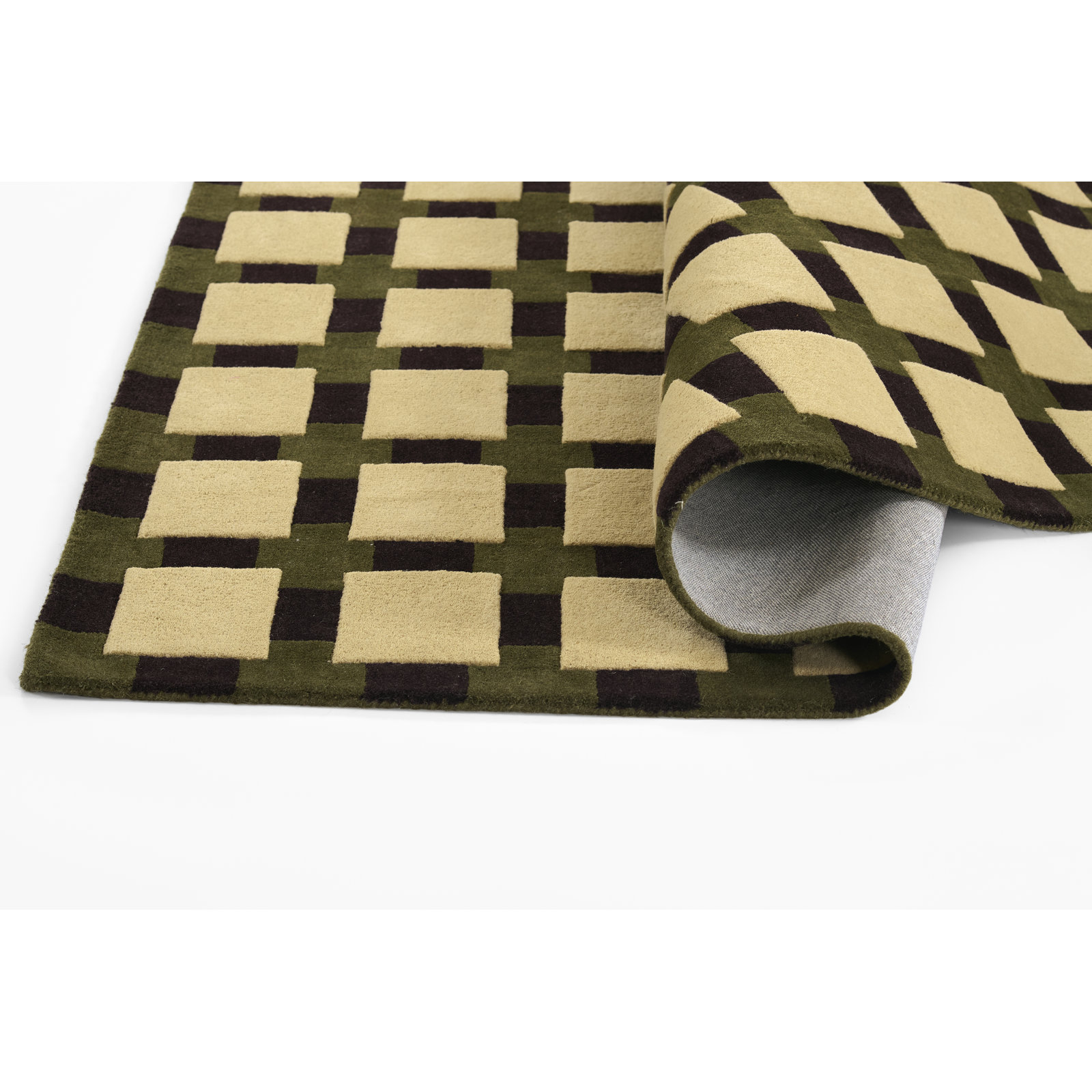 Hand-Tufted Geometric Rug, Green, Rectangle 9' x 12'