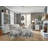 Extendable Trestle Dining Table With 4 Upholstered Side Chairs Server And Hutch