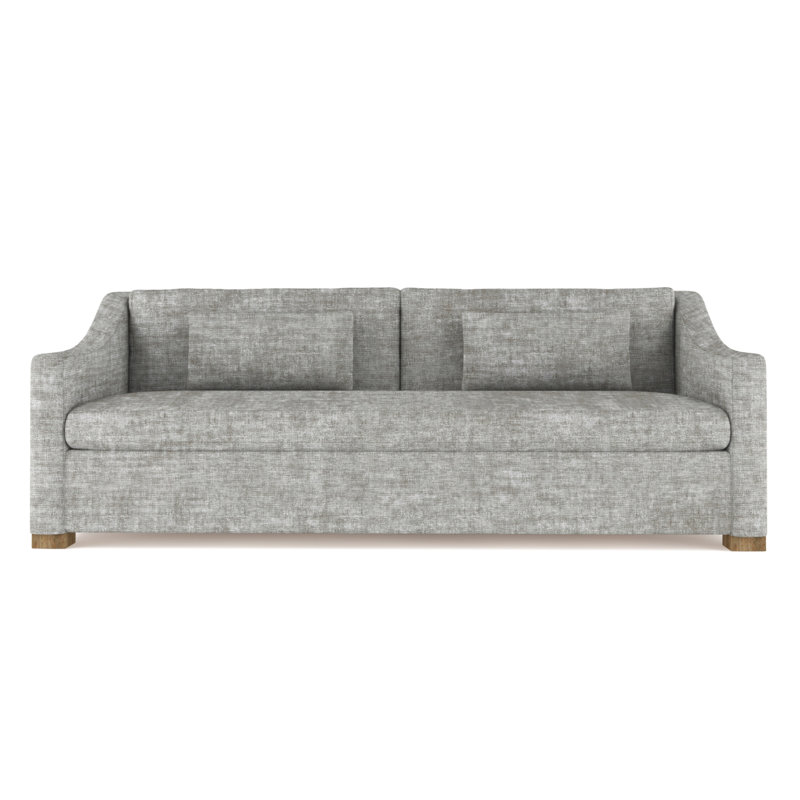 Canapé Crosby, H 32,5 po x l 96 po x P 38 po, Velours écrasé rayé argent, Naturel