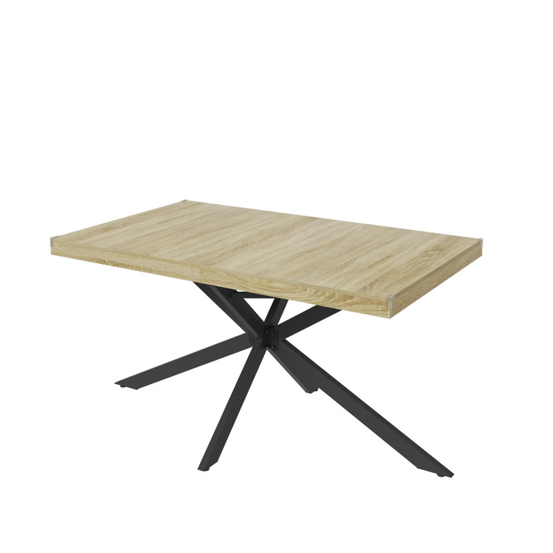 Rectangle Dining Room Table, 59.1''-78.7'' Extendable Dining Table For 6-8 Person With Hidden Storage, Oak Wood