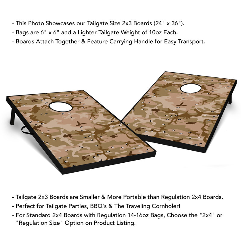 Ensemble de cornhole 2 'x 3' Desert Camo Tailgate