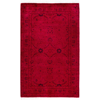Overdyed One-of-a-Kind 3' 2" x 5' 0" Hand Knotted Area Rug