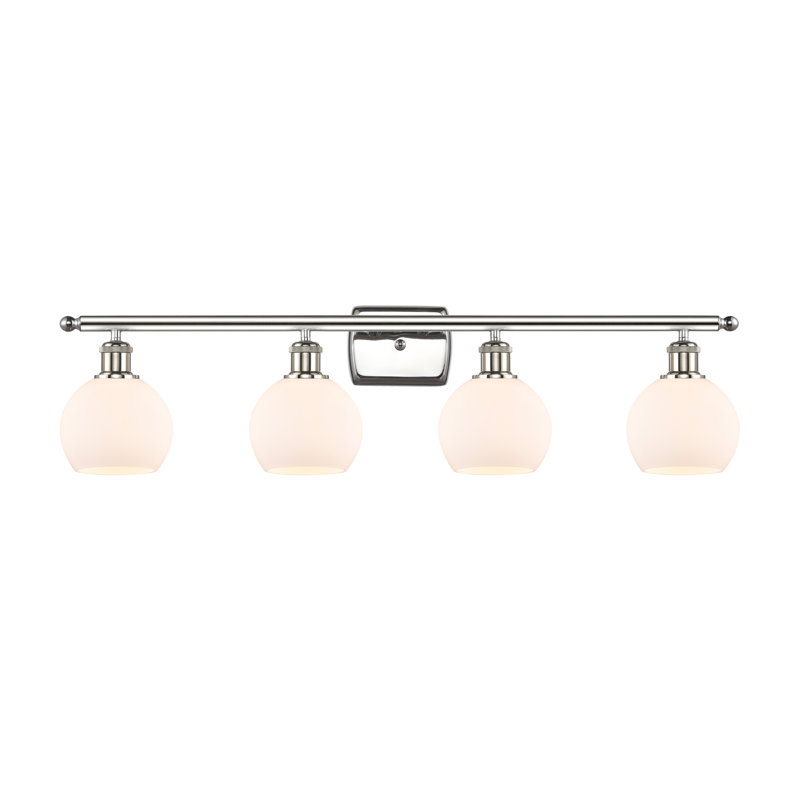 Cindi 4 - Light Vanity Light, Matte White, Incandescent, Polished Nickel