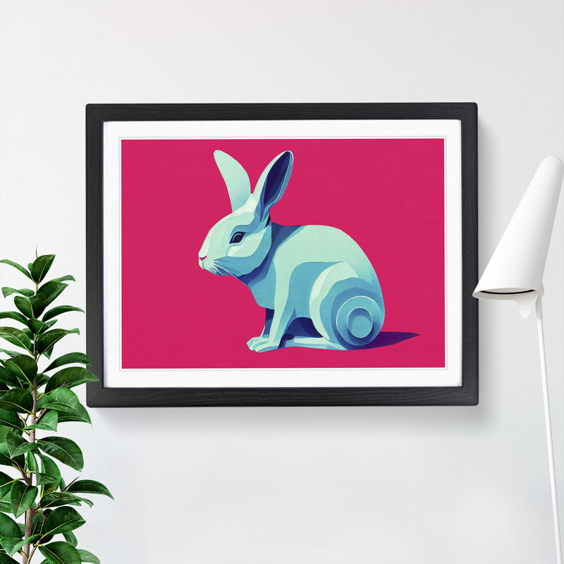 XH1022-6165X Modern Rabbit Art Vol.3 Abstract - Single Picture Frame Print, Black, 46cm H x 64cm W x 2cm D