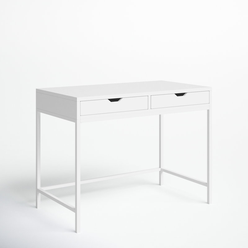 Aerne Solid Wood Desk, White