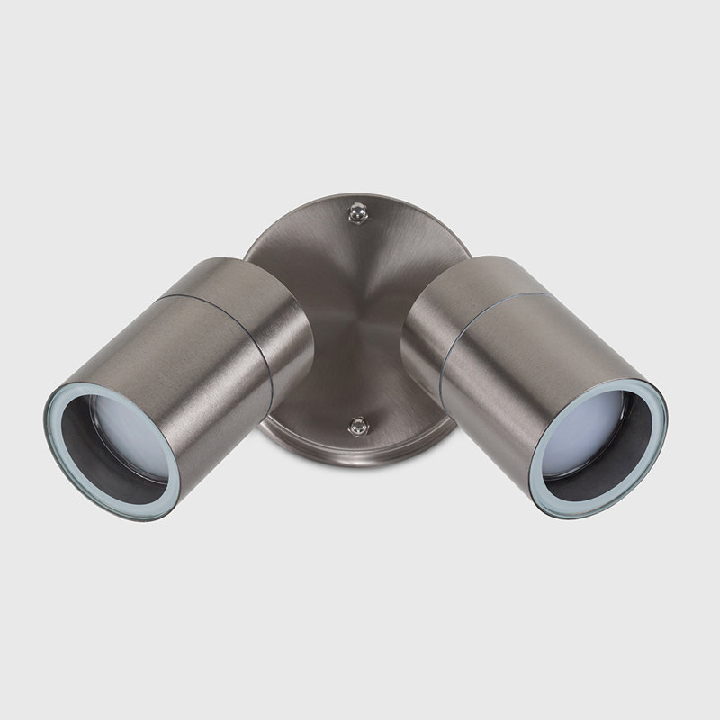 Timera Stainless Steel 2 - Bulb Outdoor Armed Sconce, No