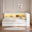 Lit de jour multiple avec tablettes de rangement, USB, DEL et 2 tiroirs-1443956763