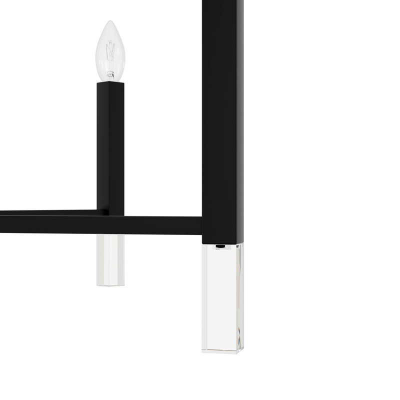 Sunjai 12 Light 3-Tier Sputnik Modern Linear Chandelier, Matte Black