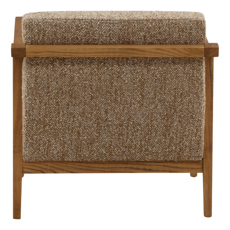 Branson Polyester Velvet Upholstered Occasional Chair, Brown Polyester Blend