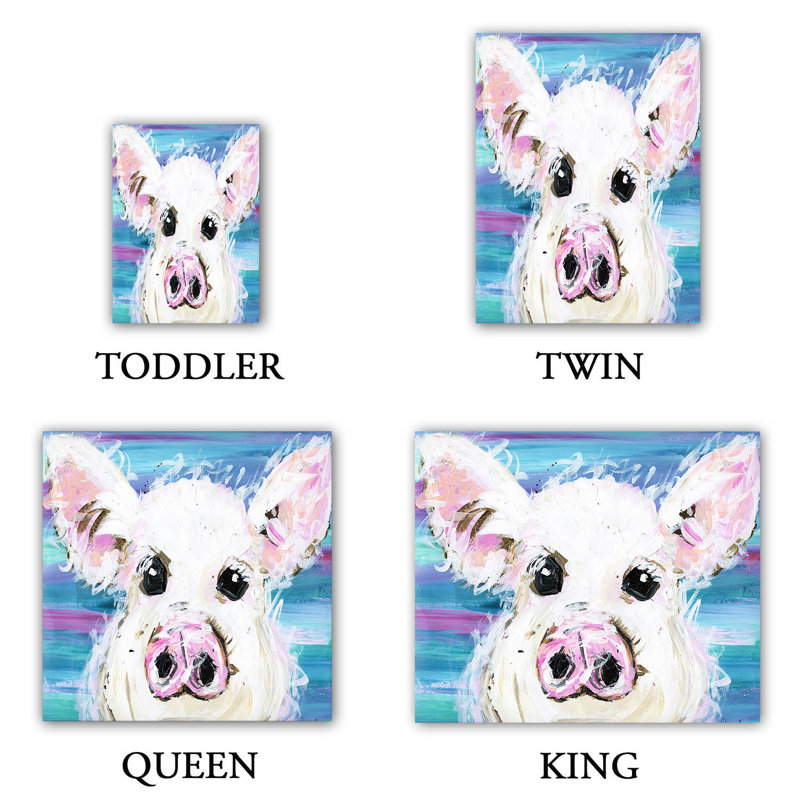 DiaNoche King Duvet Cover Sets Microfiber by Shay Livenspargar - Pig Pen, Twin Duvet Cover + 1 Standard Sham