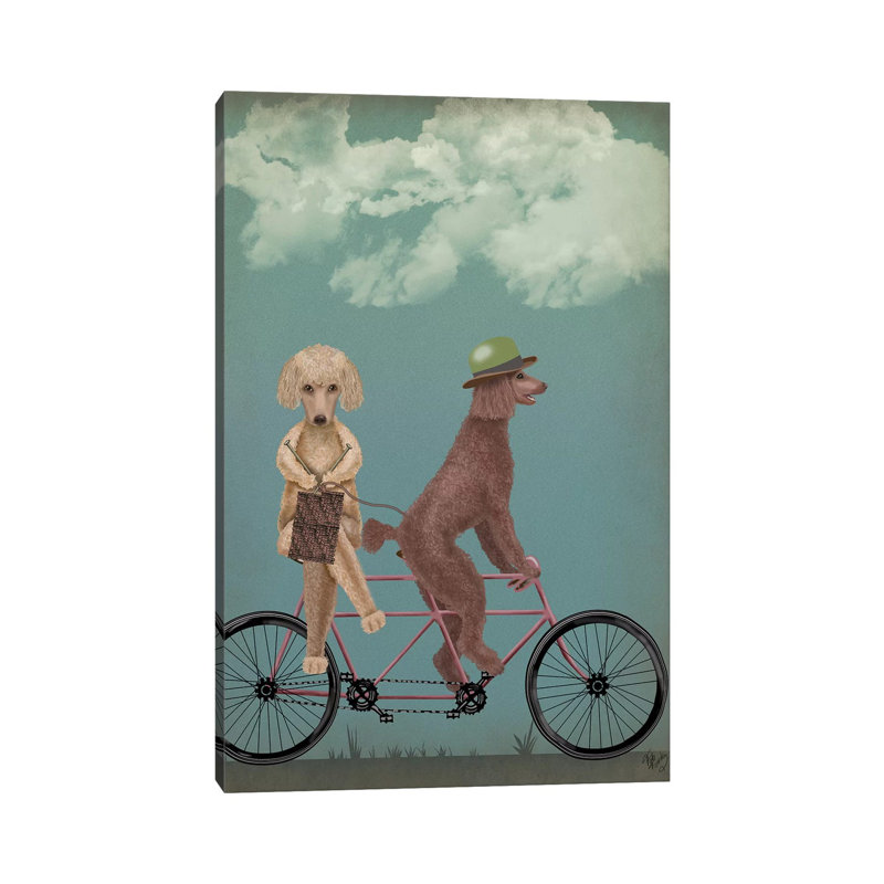 Poodle Tandem by Fab Funky - Wrapped Canvas Gallery-Wrapped Canvas Giclée, 101.6 cm H x 66.04 cm W x 1.91 cm D