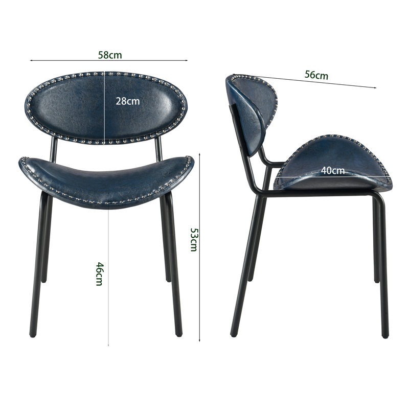Reimer Upholstered Dining Chair, Purplish Blue, 4 Pieces