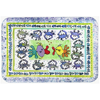 Caroline's Treasures Kissing Fish Glass Cutting Board