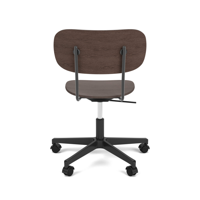 Co Swivel Task Chair, Dark Stained Oak/Black