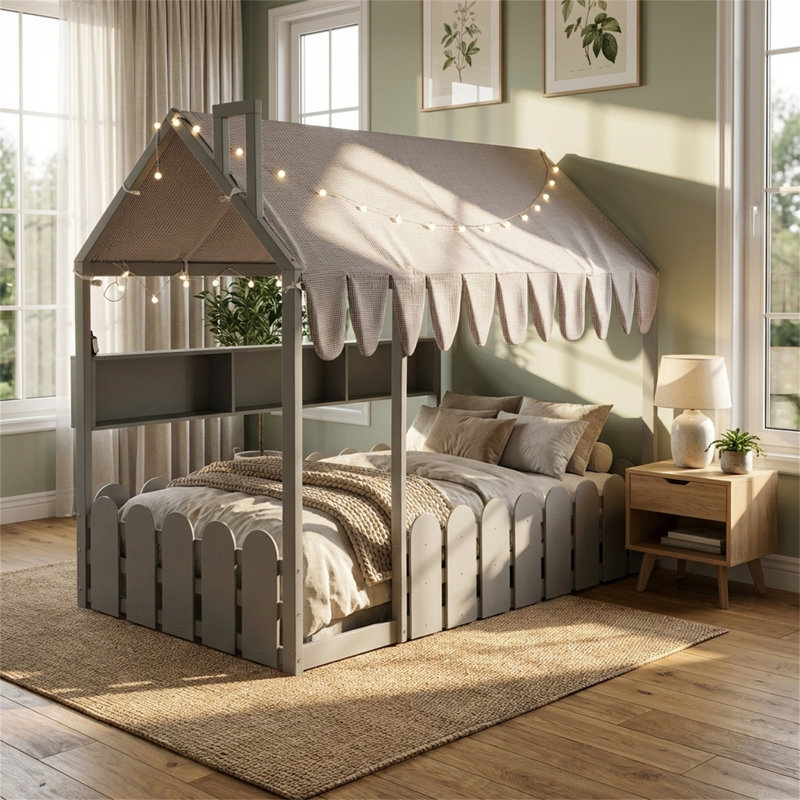 Lit simple simple Montessori, Gris, Lit simple