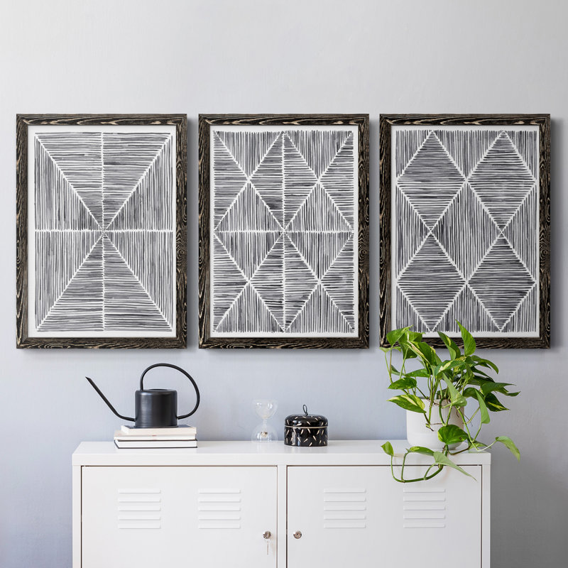 Vibrato I, toile encadrée de qualité supérieure - prête à être accrochée, Noir, H 24 po x l 54 po x P 1,5 po